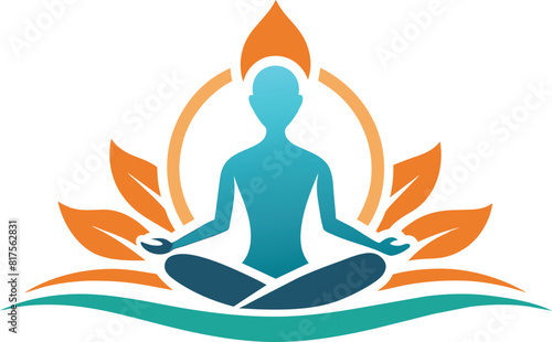 Logo for a Yoga Center, simple clean logo, Creative Logo Icon, white background, 2d style, logo style design, vector art illustration.