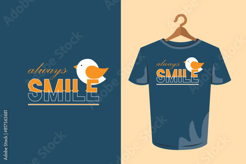 Vector Smile word t shirt print wear in clothespin illustration design