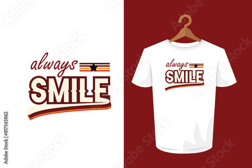 Vector Smile word t shirt print wear in clothespin illustration design