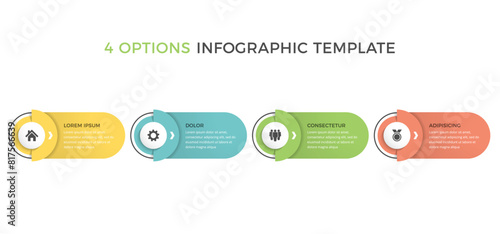 Business infographic template with four parts, process, workflow chart, vector eps10 illustration © Aleksandr Bryliaev