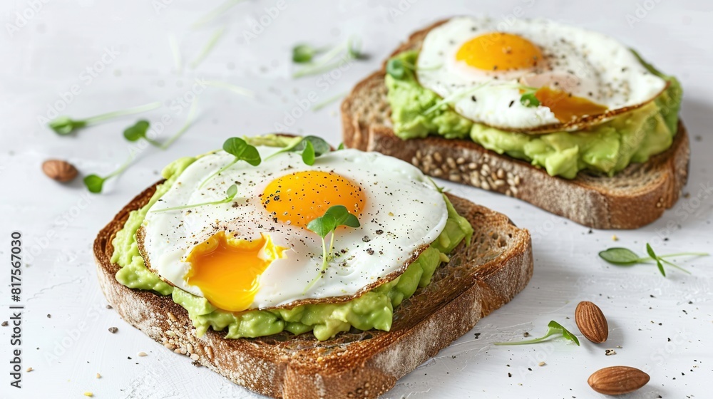 Avocado Egg Sandwiches for healthy breakfast. AI Generative Avocado Egg Sandwiches for healthy breakfast. AI Generative