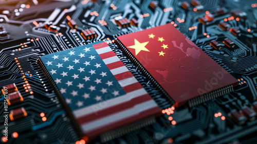 Obraz na płótnie China and USA Chip War
