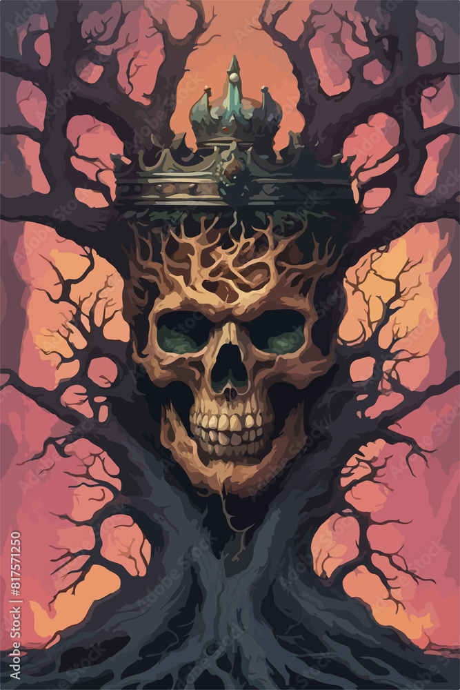 Within the gloom of the woods, a cursed grave cradles the skull of an ancient king, crowned in melancholy Within the gloom of the woods, a cursed grave cradles the skull of an ancient king, crowned in melancholy