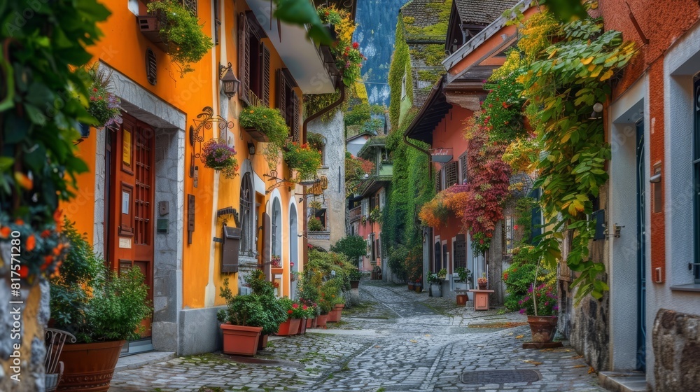 Hallstatt's charming Alpine street