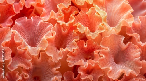 Close-up of Coral-Inspired Organic Floral Pattern