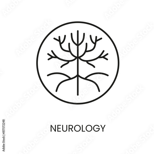 Neurology line vector icon with editable stroke