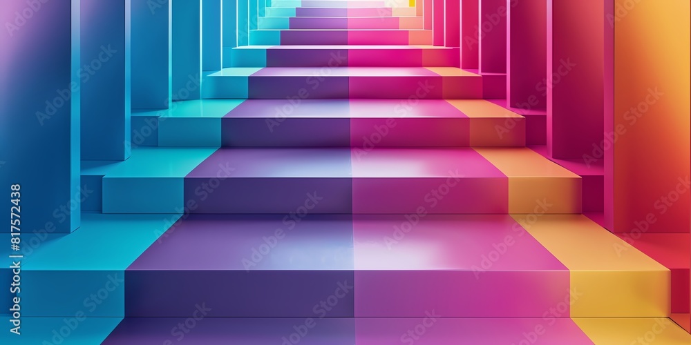 Rainbow staircase going up. Rainbow staircase going up.