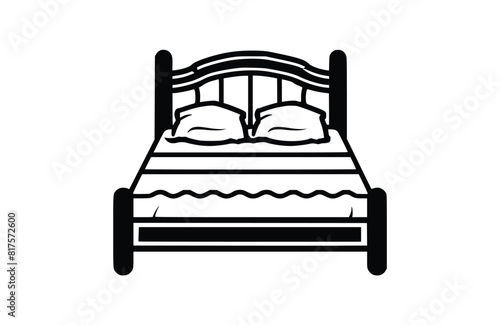 Flat bed icon symbol vector Illustration.