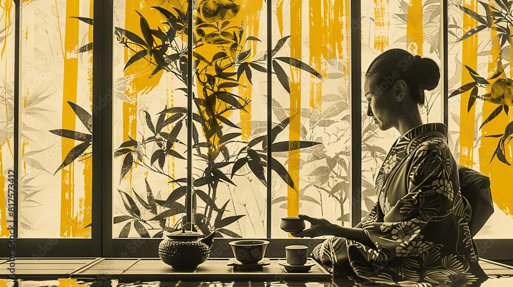 A traditional Japanese tea ceremony, capturing the essence of the Easts ...