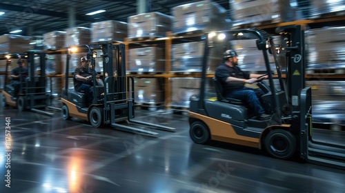 The rhythmic dance of forklifts on a factory floor, vital for the companys supply chain