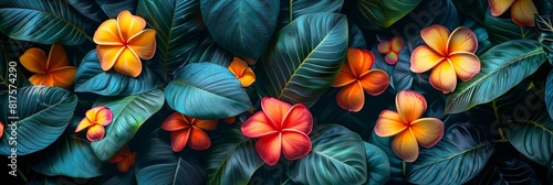 Vibrant tropical foliage  A colorful tapestry of nature s intricate beauty.