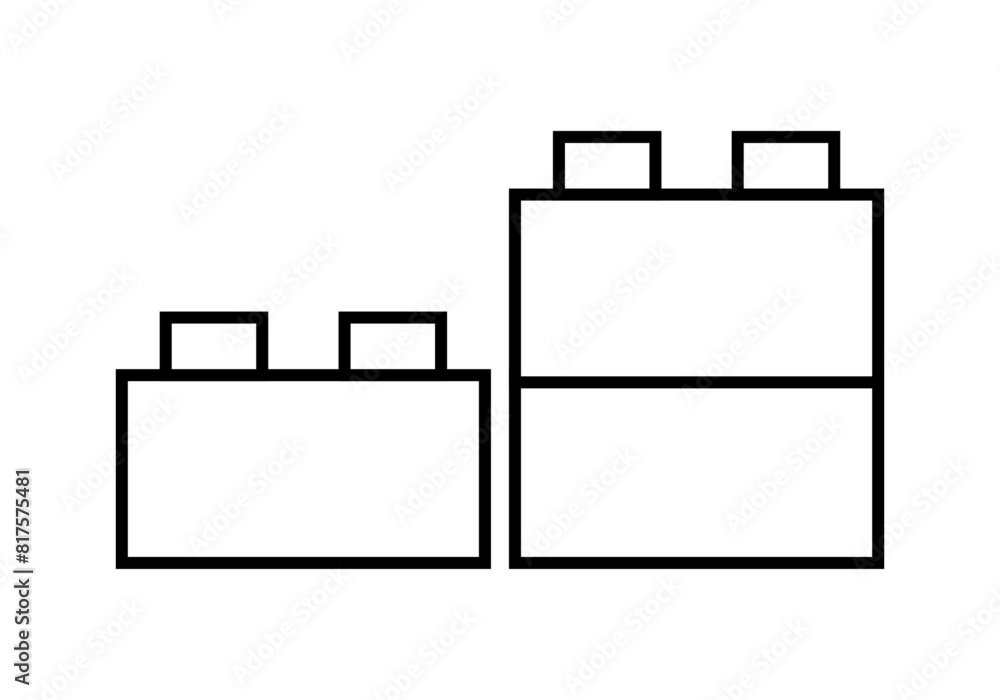 Icono negro de juguetees de piezas de construcción. Icono negro de juguetees de piezas de construcción.