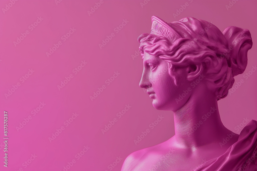 3d rendering of ancient greek -roman statue art figure . Creative concept colorful neon image with fuchsia pink color background, fashionable, trendy ,isolated background 3d rendering of ancient greek -roman statue art figure . Creative concept colorful neon image with fuchsia pink color background, fashionable, trendy ,isolated background