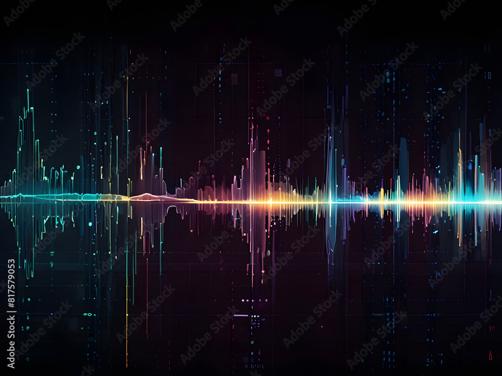 Data visualization, data network, glow sound waves effect or abstract technology background ai generative Data visualization, data network, glow sound waves effect or abstract technology background ai generative