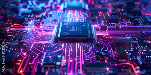 Advanced CPU chip in wireframe motherboard symbolizing legislative regulations and governance. Concept Regulatory Compliance, CPU Chip, Wireframe Motherboard, Legislative Governance