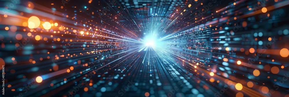 Fototapeta premium Illuminated Tunnel With Lights