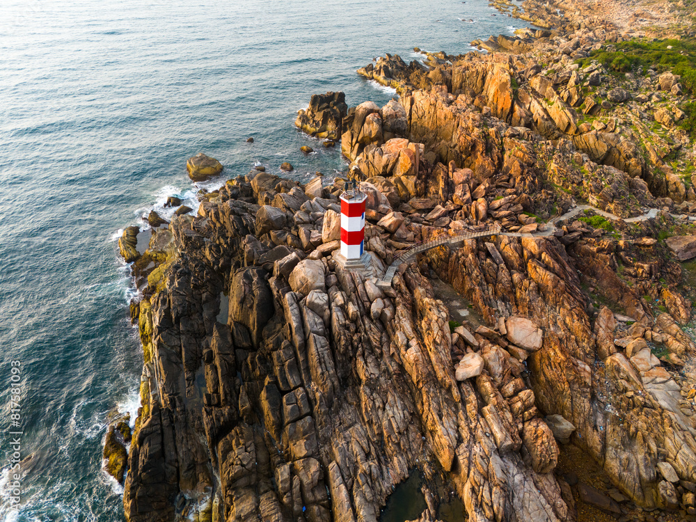 Obraz premium View of Ganh Den Lighthouse, Phu Yen. This is a famous tourist destination of Vietnam.