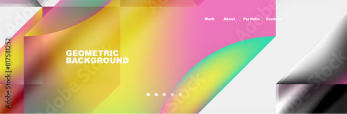 Colorful gradients with abstract geometric shapes. Vector Illustration For Wallpaper, Banner, Background, Card, Book Illustration, landing page