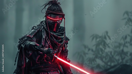 Unidentified warrior with the red light saber  photo