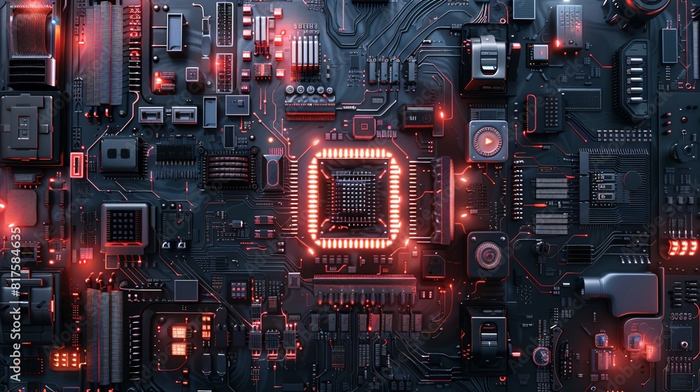 Circuit board background. Electronic computer hardware technology. Motherboard digital chip. Tech science background.