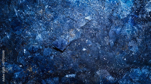 A blue stone background with some white spots.