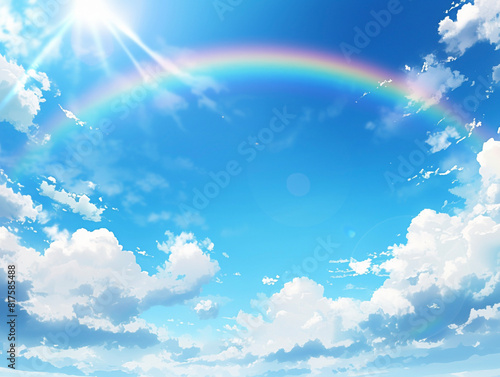 青空に架かる虹　Generative AI