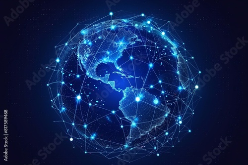 Global network connection abstract background  comprehensive big data visualization and internet technology.