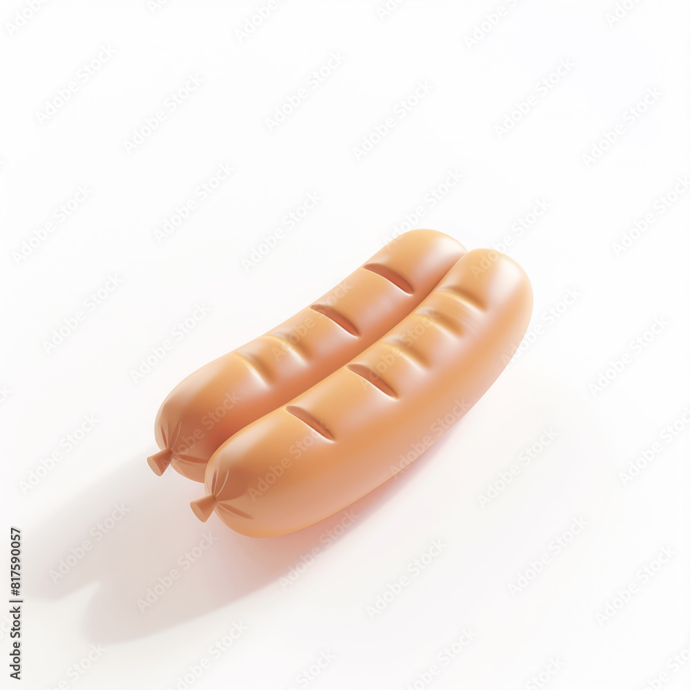 Sausages 3D icon on white background Sausages 3D icon on white background
