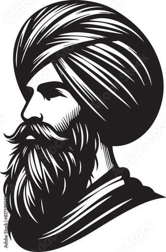 Vector illustration of indian punjabi Called Sikh,sikh