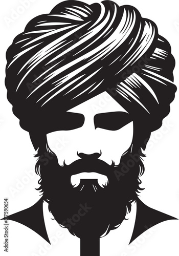 Vector illustration of indian punjabi Called Sikh,sikh