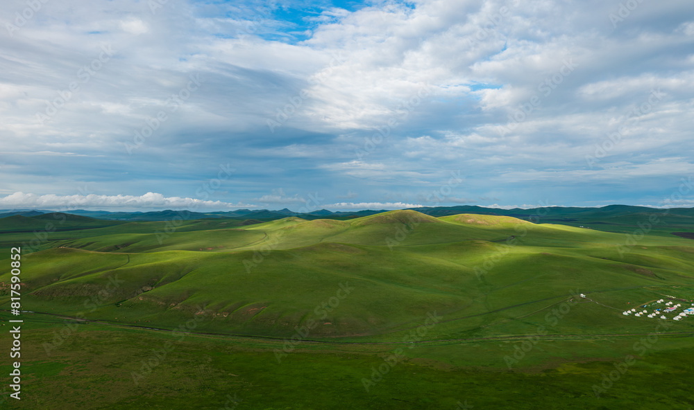 Aerial photography of Ulagai Grassland in Inner Mongolia Aerial photography of Ulagai Grassland in Inner Mongolia
