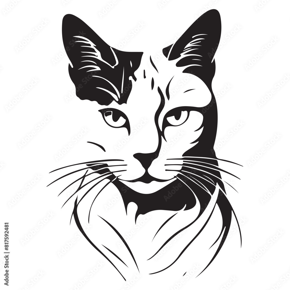 Cat silhouettes vector image, Black cat vector image, isolated Cat, logo, typography, decorative sticker on white background. Cat silhouettes vector image, Black cat vector image, isolated Cat, logo, typography, decorative sticker on white background.