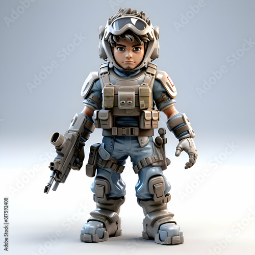 3D Illustration of a cartoon character in space suit © Wazir Design