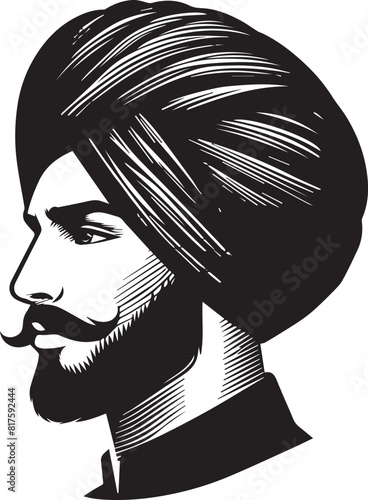 Vector illustration of indian punjabi Called Sikh,sikh