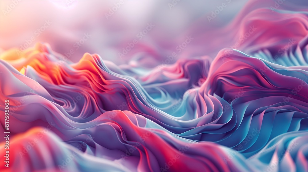 Abstract Colorful Waves in Fluid Art Style Abstract Colorful Waves in Fluid Art Style