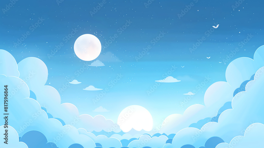 Sky Background in Cartoon Style Sky Background in Cartoon Style