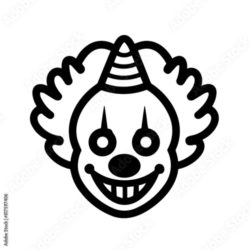 Simple clown black isolated flat icon.