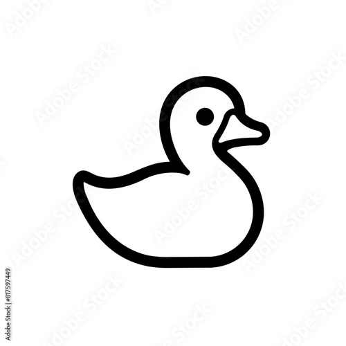 Simple bath duck black isolated flat icon.