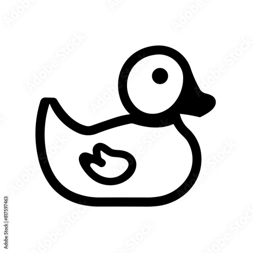Simple bath duck black isolated flat icon.