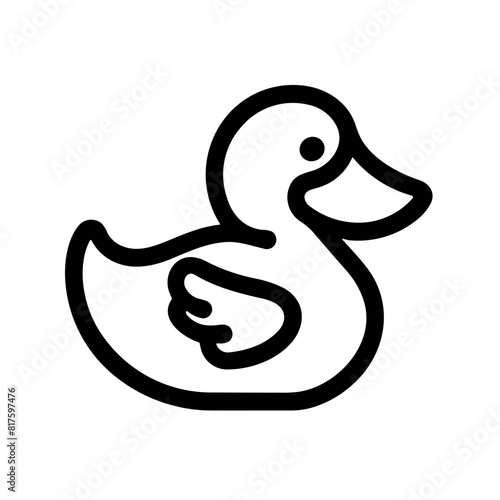 Simple bath duck black isolated flat icon.