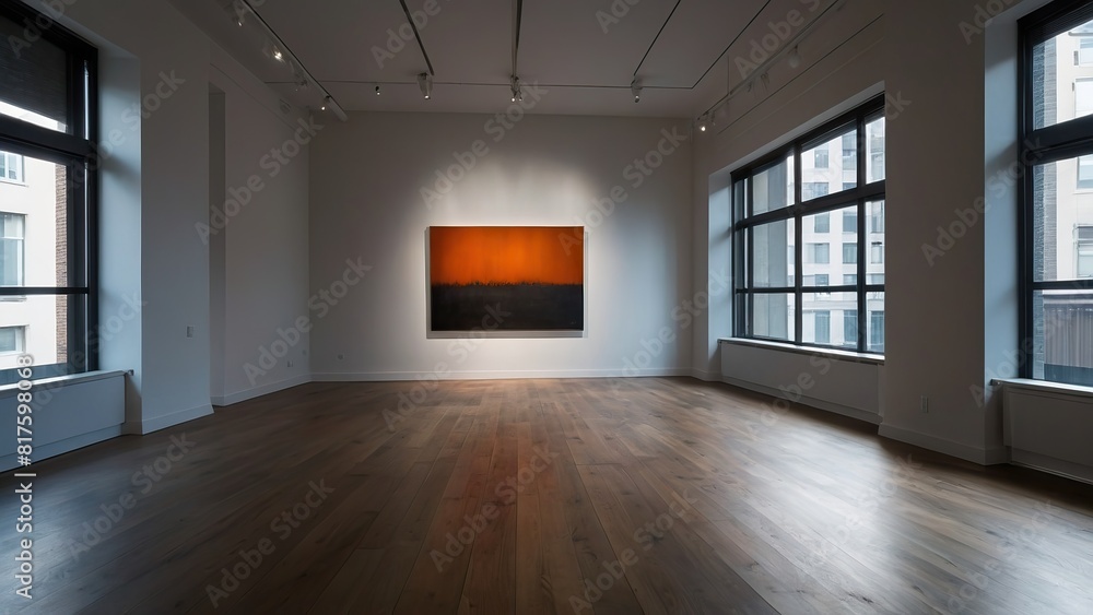 Subtle diffused lighting highlighting minimalist artwork in a serene gallery space Subtle diffused lighting highlighting minimalist artwork in a serene gallery space