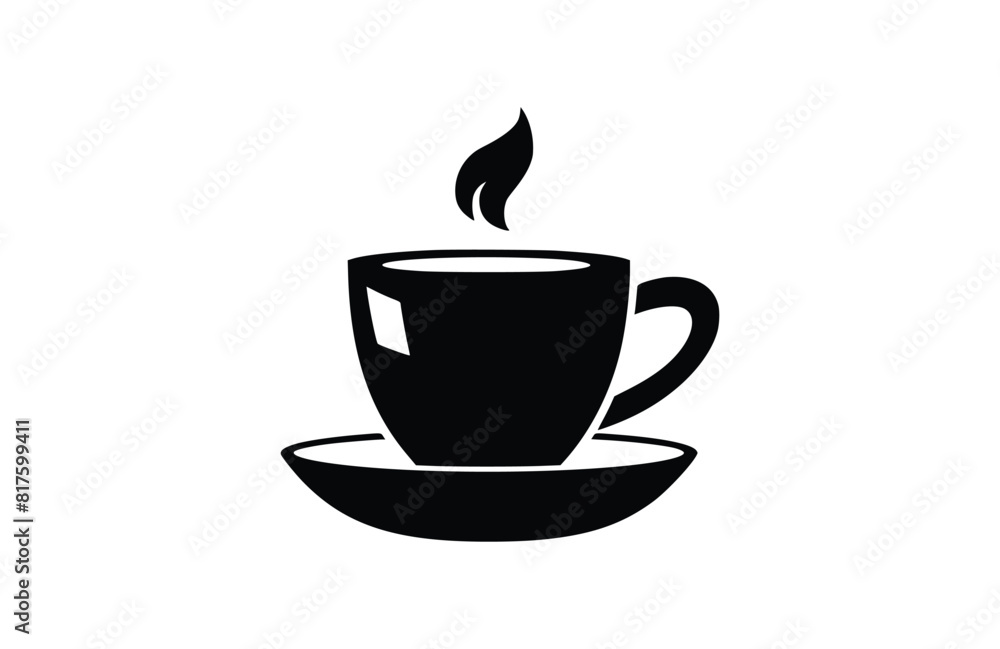 Obraz premium Coffee icon flat vector illustration.