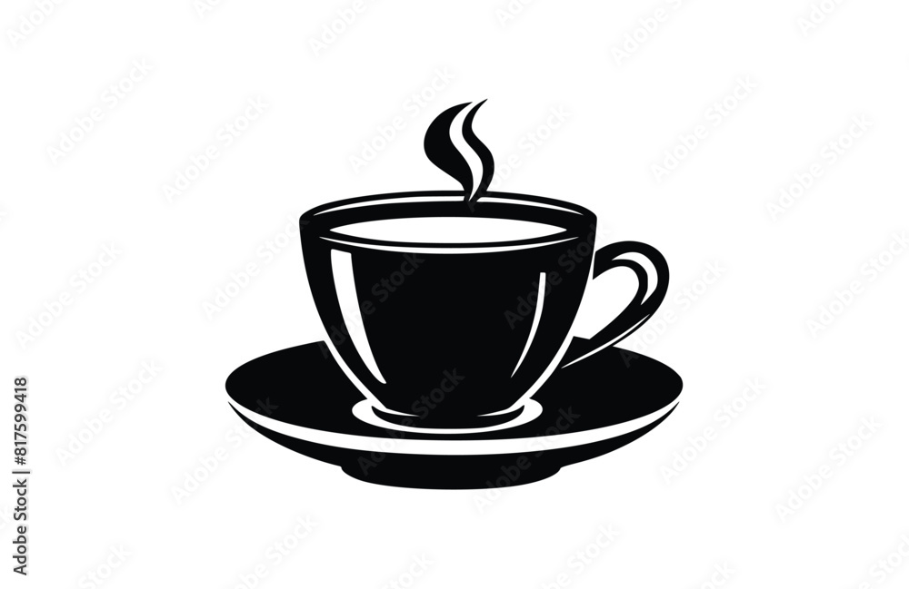 Obraz premium Flat Coffee icon symbol vector Illustration.