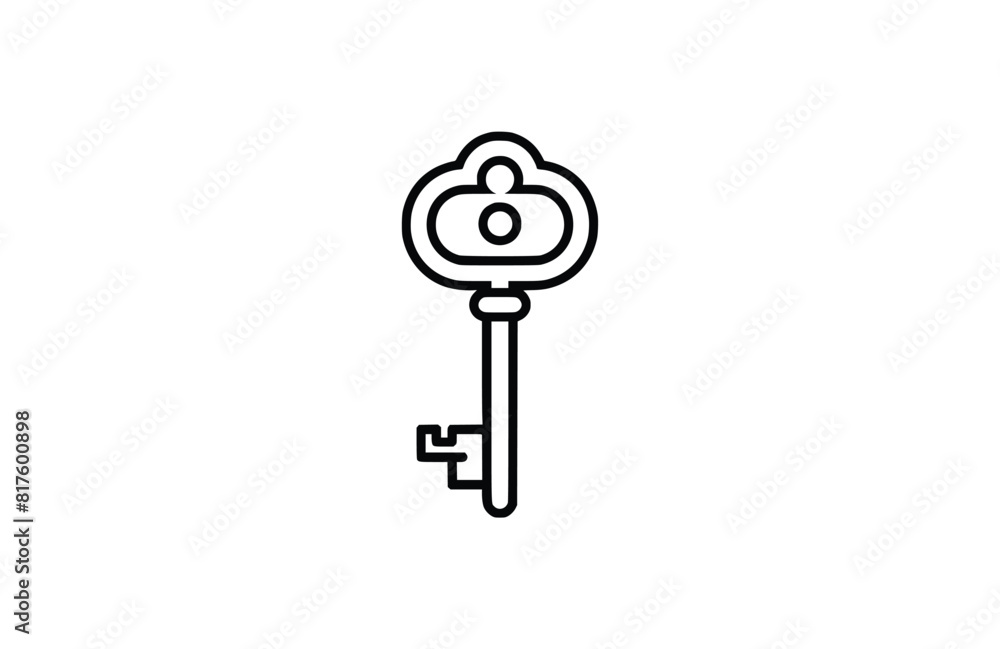 key icon flat vector illustration. key icon flat vector illustration.
