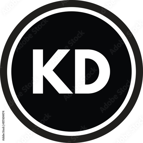Kuwait dinar icon isolated on white background . Kuwait currency icon vector