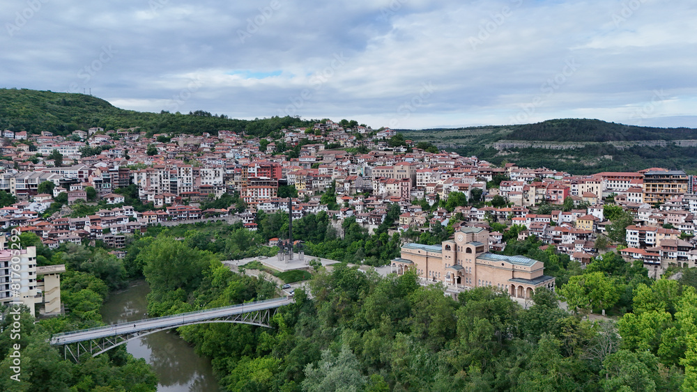 Veliko Tarnovo drone panorama view
