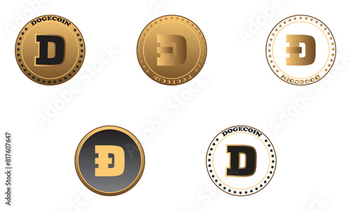 Dogecoin Vector And Illustration Collection. 
