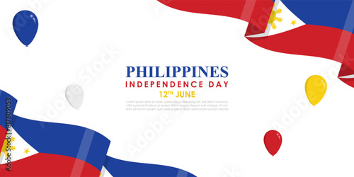 Vector illustration of Philippines Independence Day 12 June social media feed template photo
