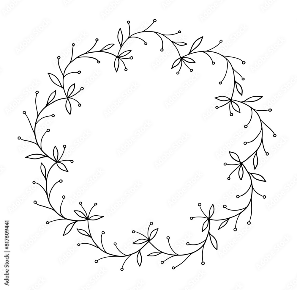 Black and white floral frame Black and white floral frame