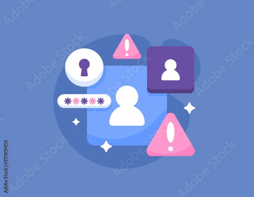 account error. wrong or incorrect password. warning or notification. account symbols, alerts, and keyholes. security and protection. illustration concept design. graphic elements